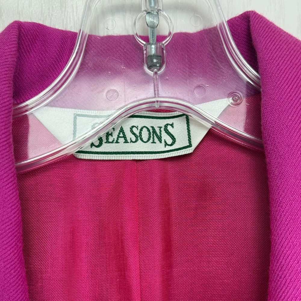 Vintage Wool Blazer Jacket Size 6 Pink Magenta Office 80s - Picture 6 of 10